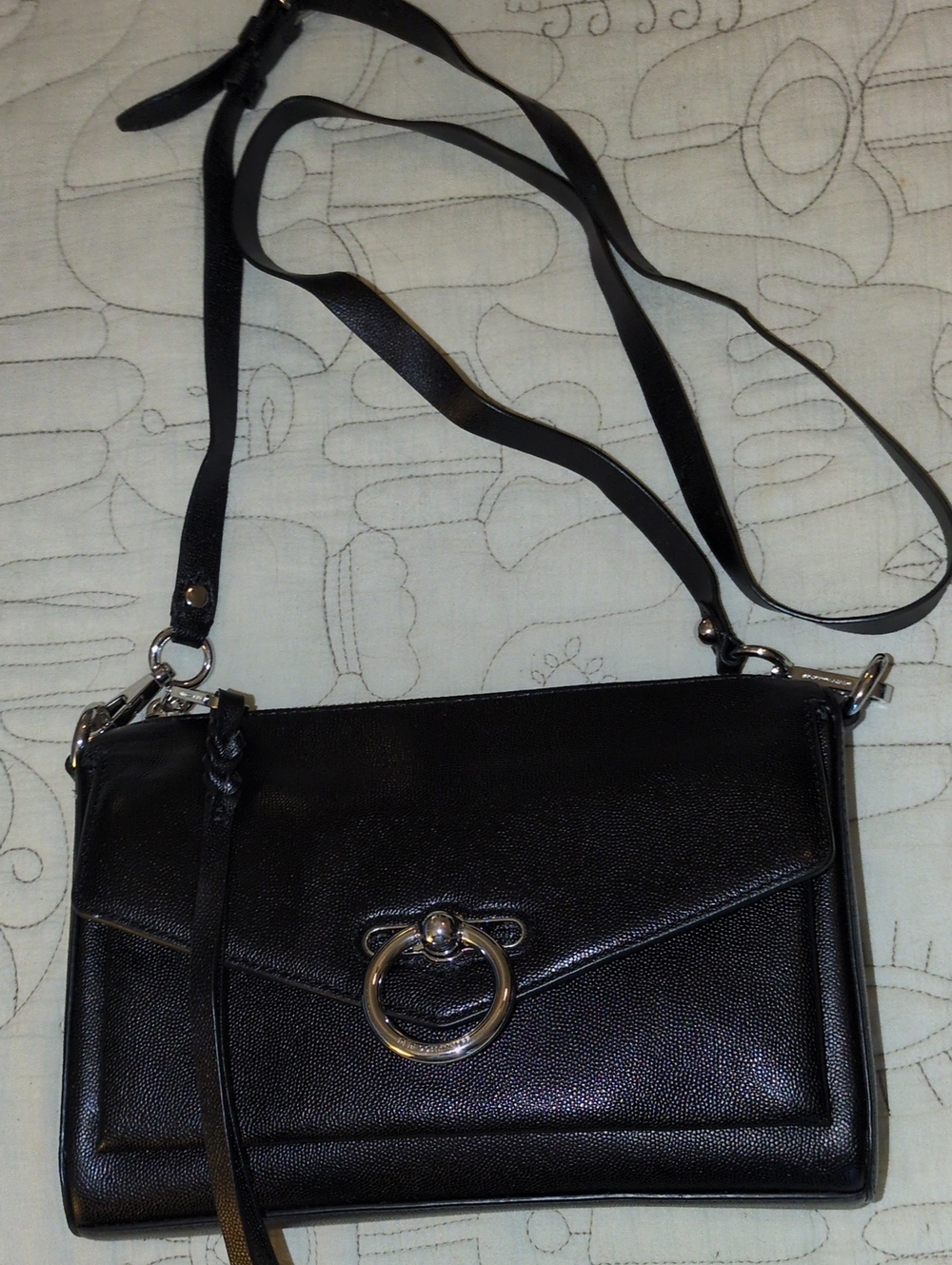 Black Leather Crossbody Handbag